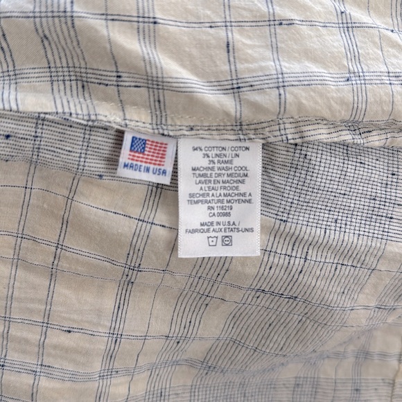 Steven Alan Dakota Tank sz M peplum swing tank in blue & ecru cotton linen - Picture 6 of 8